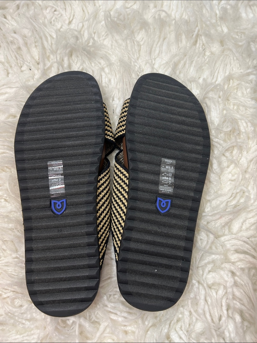 Rothy’s The Weekend Woven Cross-Strap Slide Sandals in Brown and Black size 9.5 - Picture 9 of 10
